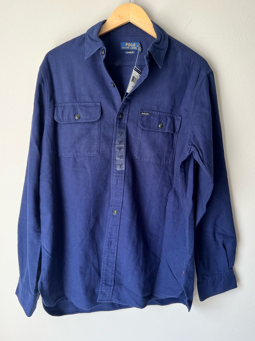 Polo by Ralph Lauren Navy Long-Sleeve Utility Shirt Size M NEW!!